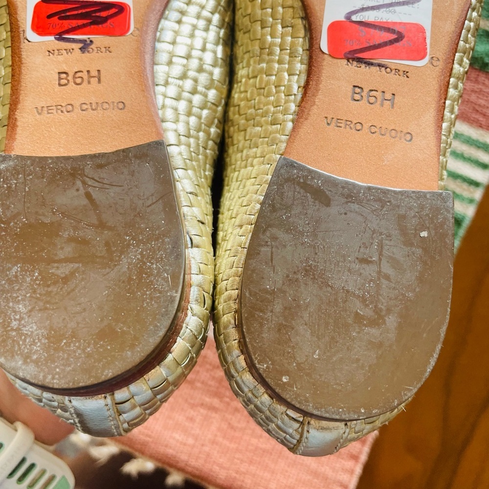Kate Spade Cayley Gold Woven Leather Loafer - Picture 9 of 11